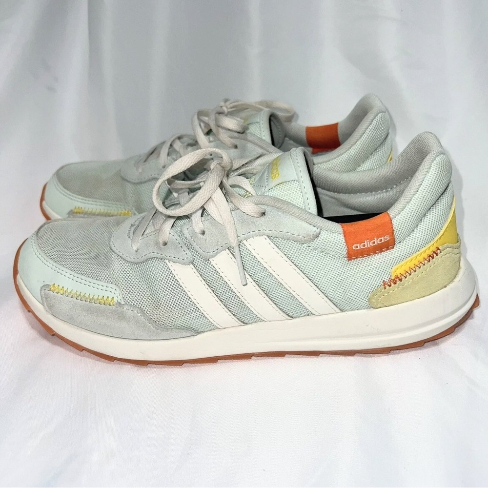 adidas Athletic Shoes in Gray, Orange, and Yellow